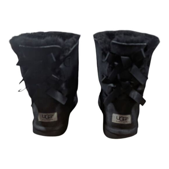 UGG Bailey Bow 'Black' Winter Boot Size 4 - Picture 5 of 11